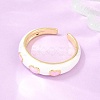 Brass Enamel Cuff Open Rings RJEW-P190-01G-01-3