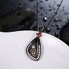 Fashion Brass Micro Pave Cubic Zirconia Pendant Necklaces NJEW-BB34096-4