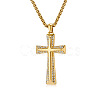 Cross Stainless Steel Crystal Rhinestone Pendant Necklaces FS-WG08269-02-2