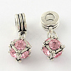 Large Hole Cube Alloy Rhinestone European Dangle Charms X-MPDL-S086-M-2