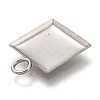 Non-Tarnish 304 Stainless Steel Pendant Cabochon Settings X-STAS-I176-07P-3