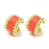Brass with Enamel Cuff Earrings EJEW-C104-079B-01-1