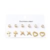 304 Stainless Steel Micro Pave Cubic Zirconia Stud Earrings Kits For Women EJEW-B112-01G-01-4