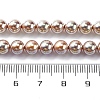 UV Plating Pearlized Glass Pearl Beads Strands GLAA-F128-01A-T15-2