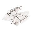 Natural Quartz Crystal Double Terminal Pointed Pendants G-C144-03P-05-2