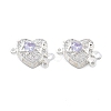 Brass Micro Pave Cubic Zirconia Box Clasps KK-B125-07S-02-1