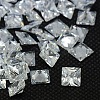 10PCS Clear Grade A Square Shaped Cubic Zirconia Pointed Back Cabochons X-ZIRC-M004-7x7mm-007-1