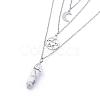 Bullet Natural Howlite Pendant Tiered Necklaces NJEW-JN02457-05-3