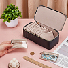 Portable Travel PU Leather Jewelry Organizer Handled Boxes CON-WH0107-71B-3