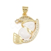 Christmas Brass Micro Pave Cubic Zirconia Enamel Pendants KK-B164-01G-01-1