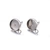 Non-Tarnish 304 Stainless Steel Stud Earring Settings STAS-H467-08P-8mm-2