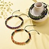 Natural Gemstone & Synthetic Hematite Braided Bead Bracelet for Women BJEW-JB08181-2
