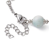 4Pcs 4 Style Natural Flower Amazonite & Synthetic Turquoise Beaded Link Chain Bracelets Set BJEW-JB09518-4