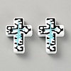 Halloween Cross Silicone Beads SIL-WH0025-01F-1