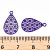 Spray Painted 430 Stainless Steel Filigree Pendants STAS-WH0047-78F-3