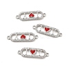 Brass Micro Pave Clear Cubic Zirconia Connector Charms KK-E068-VB403-2-3
