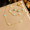 Stainless Steel & Natural Shell Chain Necklace & Bracelet & Stud Earring FS-WG047CA-03-1