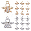 20Pcs 2 Colors Rack Plating Brass Micro Pave Clear Cubic Zirconia Charms KK-PH0009-43-1