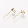 Brass Stud Earring Findings X-KK-T014-66G-2