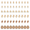 60Pcs 6 Style Natural Shell Pendants PALLOY-ME00019-1