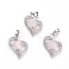 Natural Rose Quartz Pendants X-G-L512-O13-1