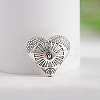 Tibetan Style Carved Heart Zinc Alloy Beads X-TIBEB-M028-01AS-1