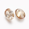 Electroplated Cubic Zirconia Pointed Back Cabochons ZIRC-I024-07-3