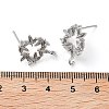 Brass Micro Pave Cubic Zirconia Studs Earring Findings KK-K364-07P-3