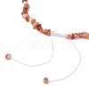 Natural South Red Agate Chip & Imitaton Round Pearl Beaded Adjustable Necklaces NJEW-JN05227-06-5