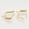 Brass Micro Pave Cubic Zirconia Hoop Earring Findings with Latch Back Closure KK-T048-032G-NF-3
