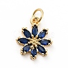 Rack Plating Brass Micro Pave Cubic Zirconia Charms X-ZIRC-F129-34C-G-1
