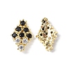 Brass Micro Pave Cubic Zirconia Cabochons KK-A174-12G-1