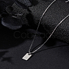 1Pc Stainless Steel Letter Rectangle Pendant Necklaces NJEW-LP0001-34B-P-3