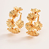 Luxurious Brass Flower Hoop Earrings NZ6033-4
