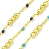 Brass Enamel Round Beaded Link Chain CHC-G022-07G-09-1