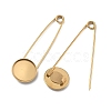304 Stainless Steel Safety Pin Brooch Base Settings STAS-A142-02C-G-2