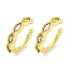 Brass Micro Pave Cubic Zirconia Cuff Earrings EJEW-C104-032G-1