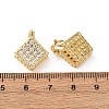 Brass Micro Pave Cubic Zirconia Rhombus Hoop Earrings EJEW-B153-09G-5