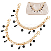 Black Plastic Pearl Tassel Iron Decorative Bag Chains HJEW-PH01993-1