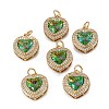 Brass Micro Pave Cubic Zirconia Pendants KK-G404-A-01C-G-1