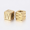 304 Stainless Steel Large Hole Letter European Beads STAS-H428-01G-W-2