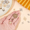 32Pcs 4 Styles Brass Solar Eclipse Links Connectors KK-DR0001-10-3