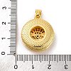 Brass Pendants with Cubic Zirconia and Glass KK-D536-21G-01-3