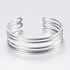 Tarnish Resistant Hollow 304 Stainless Steel Wide Band Cuff Bangles BJEW-H565-01P-2