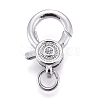 Rack Plating Brass Micro Pave Cubic Zirconia Lobster Claw Clasps ZIRC-M108-07A-P-1