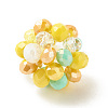 7Pcs 7 Colors Electroplated Glass Woven Beads EGLA-JF-6MM-M01-4