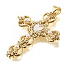 Brass Micro Pave Cubic Zirconia ABS Imitation Pearl Pendants KK-D328-03G-D-2