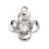 Brass Pave Clear Cubic Zirconia Charms KK-V016-20P-1