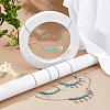 4Pcs 2 Styles Heart Wing Zinc Alloy Charm with Synthetic Turquoise Beads Boot Strap Chains BJEW-FH00002-4