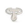 Brass Letter Open Cuff Rings for Women RJEW-G313-01T-P-2